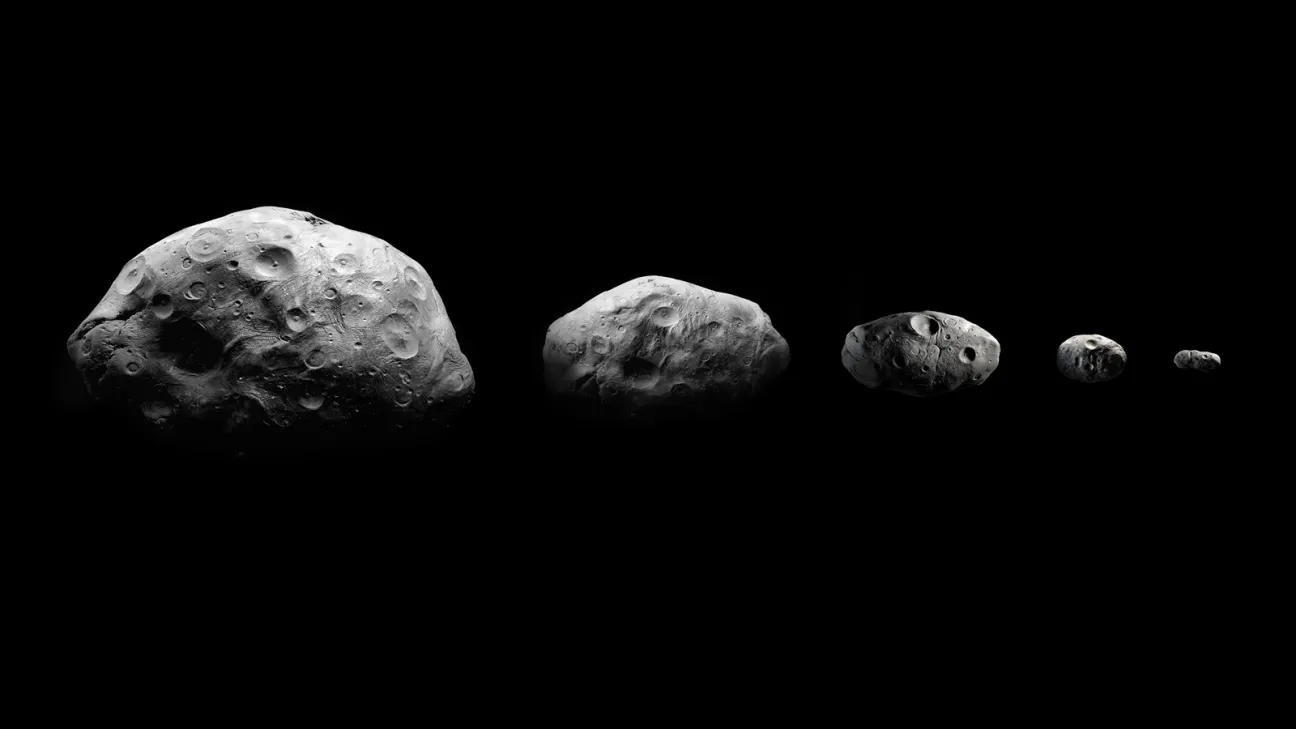 Different sized rocks on a black background